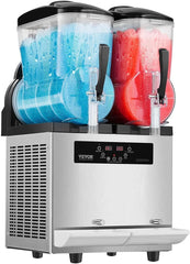 VEVOR kommerzielle Slusheis Maschine 12 L x 2 Doppeltank-Maschine für gefrorene Getränke, 96 Tassen Edelstahl Slush-Eis-Maschine mit Tastenfeld