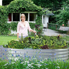 2Pcs Galvanized Raised Garden Bed Kit, 10×4×1ft Galvanized Planter Raised Garden Boxes Outdoor, Oval Large Metal Raised Garden Beds for Vegetables…………