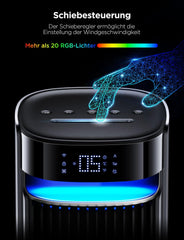 GoveeLife 27 dB leiser Ventilator, 12 Geschwindigkeiten bis zu 8 m/s, 5 Modi, 24-Stunden-Timer, intelligenter Turmventilator mit 150°-Oszillation, APP