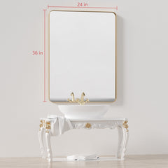 Wall Mirror Vanity Mirror, Bathroom Mirror with Rounded Corners, 1 Piece
