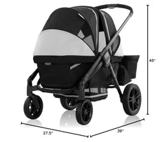 2-in-1 All-Terrain Baby Stroller Wagon with Canopy and Storage - Gray