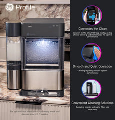Countertop Nugget Ice Maker with 1-Gallon Water Tank, Makes 38 lbs of Pellet Ice in 24 Hours, WiFi Smart Connectivity, Includes Ice Scoop, Stainless Steel