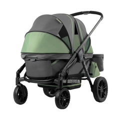 2-in-1 All-Terrain Baby Stroller Wagon with Canopy and Storage - Gray