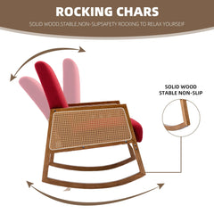 Upholstered Tall Back Rocking Chair, Smooth Gliding Accent Armchair for Comfortable Living Room Seating