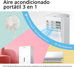 COMFEE Pingüino Aire Acondicionado Portátil 9000 BTU/2300 Frigorías Breezy Cool Pro – Climatizador sin unidad exterior, Bajo Consumo, App Control y