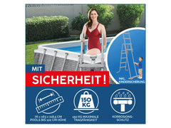 Power Steel Frame Pool Komplett-Set mit Filterpumpe, ca. L 412 x B 201 x L 122 cm