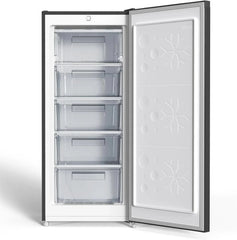 Congelador vertical independiente CHiQ, 145L de capacidad, congelación rápida, termostato ajustable, silencioso, puerta reversible, negro,