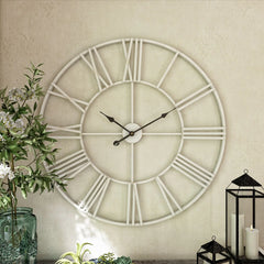 Modern Round Metal Wall Clock, Decorative Circular Hanging Clock for Living Room, Bedroom and Office