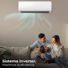 Cecotec Aire Acondicionado Split AirClima 9000 Smartfresh. 9000 BTU, Motor DC, Bomba de Calor, Mando a distancia, Pantalla LED, Sistema Inverter, 5