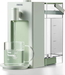 3-liter instant hot water dispenser, desktop water heater, with 8 temperature settings and 5 water volume options, quickly heats up, highly suitable for home and office use, featuring a warm and pleasant light green design.