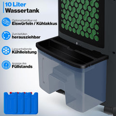 KESSER Mobile Klimaanlage 4in1 Luftkühler – Air Cooler mit Fernbedienung & Timer, 10L Wassertank, Ionisator & Luftbefeuchter, Ventilator Klimagerät
