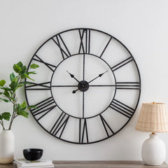Modern Round Metal Wall Clock, Decorative Circular Hanging Clock for Living Room, Bedroom and Office
