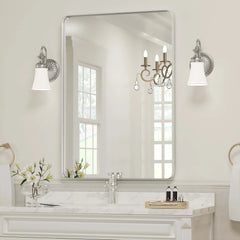Wall Mirror Vanity Mirror, Bathroom Mirror with Rounded Corners, 1 Piece