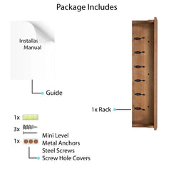 Wood Wall Key Holder with Shelf, Decorative Entryway Mail Organizer with Large Coat Hooks and Storage Rack