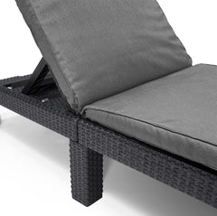 Allibert by Keter Daytona Deluxe Sonnenliege für Garten, Terrasse & Balkon mit verstellbarem Kopfteil, grau, inkl. Auflage, Gartenliege aus Kunststoff