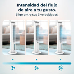 Cecotec Climatizador Evaporativo EnergySilence 2000 SkyCool. 60W, Depósito de 3L, Compatible con Aceites esenciales, 3 Velocidades, Oscilación de 50o,