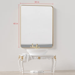 Wall Mirror Vanity Mirror, Bathroom Mirror with Rounded Corners, 1 Piece