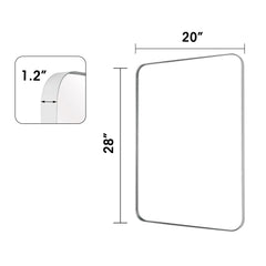 Wall Mirror Vanity Mirror, Bathroom Mirror with Rounded Corners, 1 Piece