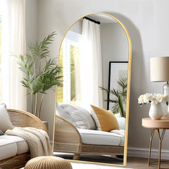 Modern Arched Full Length Floor Mirror, Aluminum Alloy Frame Standing Full Body Mirror