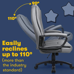 Big and Tall Executive Office Chair, High Back Ergonomic Leather Chair, 400 lb Capacity