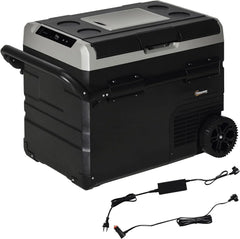 Outsunny Nevera Compresor Portátil 60L Nevera Portátil Eléctrica para Coche Congelador CC 12V/24V hasta -20°C con Pantalla LED Táctil Asa Retráctil