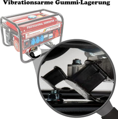 Generador de corriente con gasolina | Accesorios incluidos | Grupo electrógeno silencioso | 5 enchufes 3 x 230 V / 1 x 400 V / 1 x 12 V | 6,5 CV