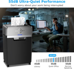24-Sheet Cross-Cut Paper Shredder, 40-Min Continuous Run Time, 9-Gallon Basket, P-4 Security