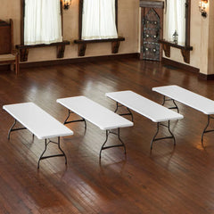 4-Pack Commercial 8-Ft. Folding Tables, Stacking, White