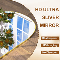Modern Arched Full Length Floor Mirror, Aluminum Alloy Frame Standing Full Body Mirror
