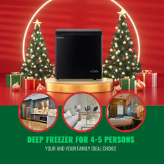5.0 Cu. Ft. Chest Freezer with 2 Removable Stainless Steel Baskets, Electronic Control, 41°F to -15°F, Black