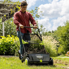 21-Inch Width Leaf & Grass Push Lawn Sweeper, Black