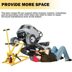 Lawn Mower Lift with Hydraulic Jack, 26 Inches Lawn Mower Lift, Welded Solid Steel Construction, Weight Capacity 500 LBS, for Riding Lawn Mowers