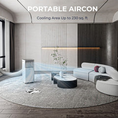 Aire Acondicionado Portátil 3 en 1 de 8000 BTU con Deshumidificador y Modo Ventilador