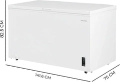 Cecotec Congelador Horizontal 418L Bolero CoolMarket Chest 418P White D. Cesta con Asas, Control Electrónico LED, Ruedas, Bajo Consumo, UltraContact D