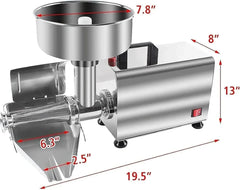 Prensa eléctrica de tomates y colador, procesador de alimentos comercial de acero inoxidable para salsa y jugo, 220 V