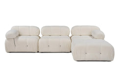 Bubble Beige L1 Ecksofa - Weiss
