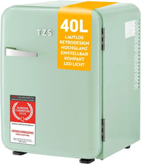 TZS First Austria - Retro Mini Kühlschrank 40L - Lautlos - Vintage Minibar für Schlafzimmer & Büro - mint