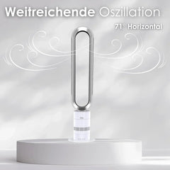 Zilan Turmventilator energiesparender BLDC Motor mit Fernbedienung Ventilator energiesparend oszillierend sehr leise Design Standventilator 10 Stufen
