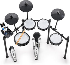 Alesis Nitro Max Kit Batería Electrónica con Parches Silenciosos de Malla, Caja de Doble Zona de 10", Bluetooth, 440+ Sonidos Auténticos, Lecciones