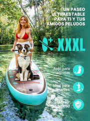 Niphean (Extra Grande) Tabla Paddle Surf Hinchable para 2+1 Personas/Familia, Paddle Surf con (Apto para Principiantes) Aleta Equilibrada, Funda