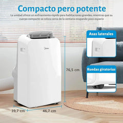 MIDEA Pingüino Aire Acondicionado Portátil 3 en 1 | 3000 Frigorías / 12000 BTU | Air conditioner Silencioso 43m2 - Deshumidificador Ventilador