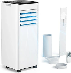 Mobile Klimaanlage 9000 BTU mit Abluftschlauch | 4-in-1 Mobiles Klimagerät | Leiser Betrieb