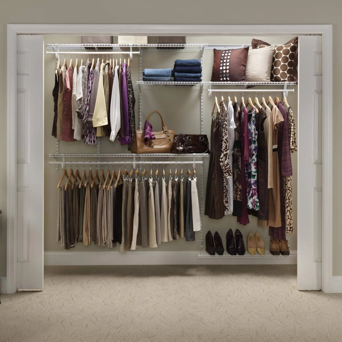22875 ShelfTrack Adjustable Closet Organizer Kit, White