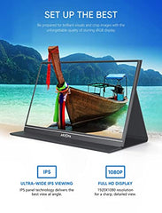 ARZOPA Portable Monitor, 15.6'' 1080P FHD Laptop Monitor USB C HDMI Computer Display HDR Eye Care