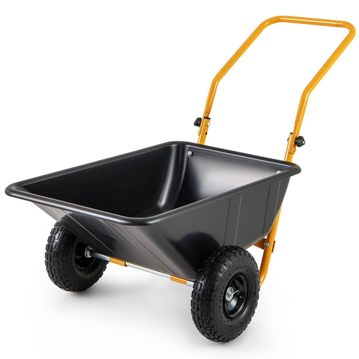 Dual-Wheel Wheelbarrow – Heavy-Duty Garden Cart with Pneumatic Tires, 330LBS Capacity