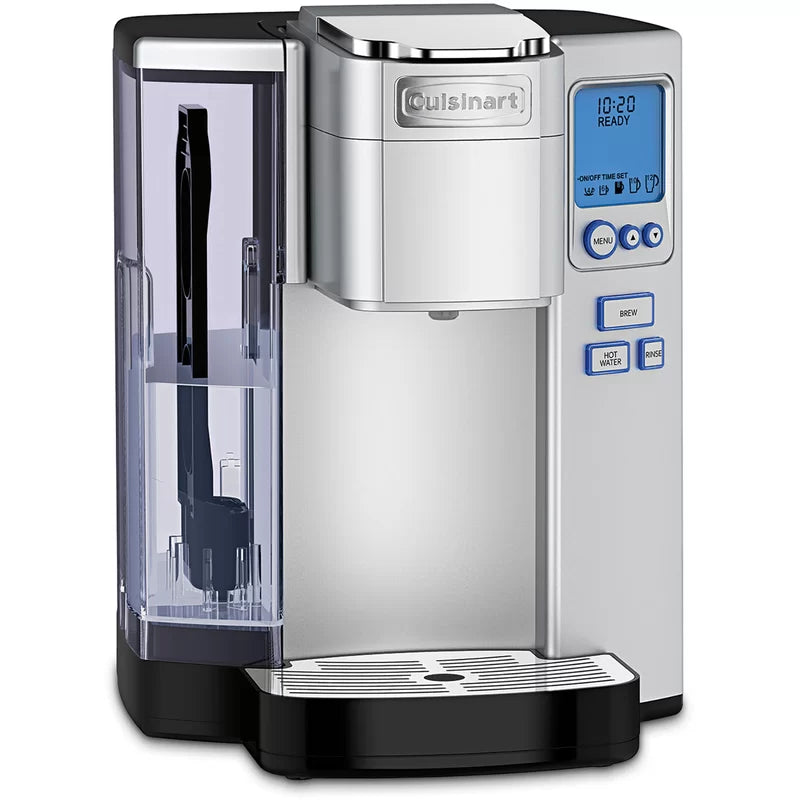 Single-Serve Coffee Maker with 72-Ounce Reservoir, Programmable Brewing and Hot Water Dispenser, Stainless Steel