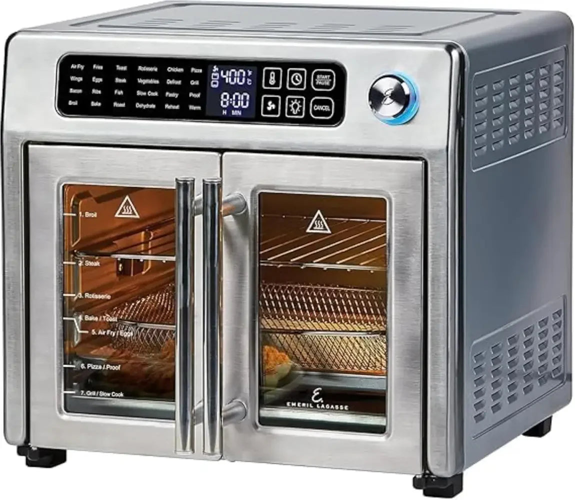26-Qt. Extra-Large Air Fryer Convection Toaster Oven with French Doors, Stainless Steel