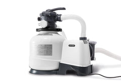 INTEX 26651EG SX3000 Krystal Clear Sand Filter Pump for Above Ground Pools, 16in, Light gray