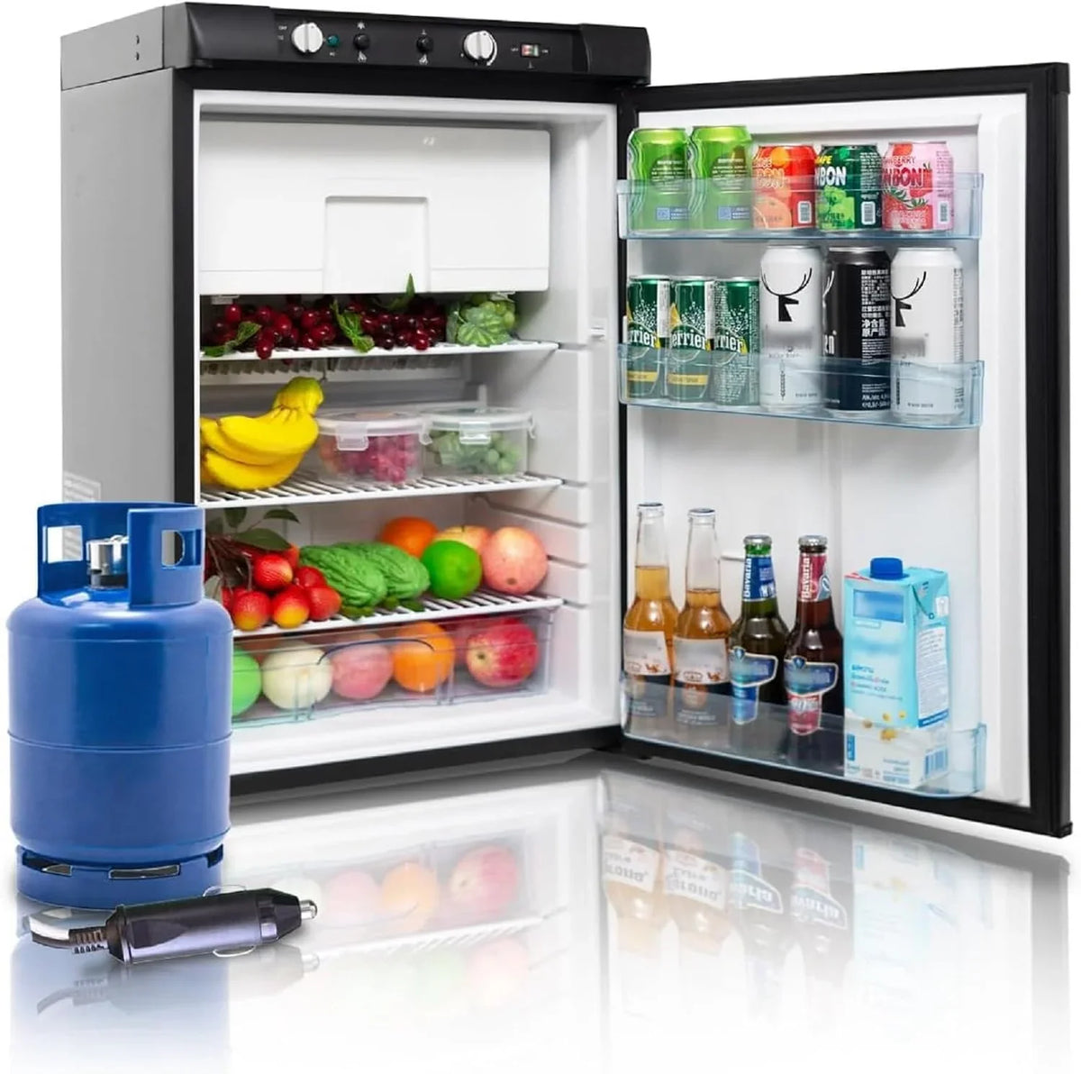 Smeta Kühlschrank, Gas, 100 l, Campingauto, 12 V, 220 V, Dreifach-Kühlschrank, Gefrierschrank, Wohnwagen, Garage, Mobilheim, Schlafzimmer, Haus, leise