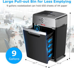 24-Sheet Cross-Cut Paper Shredder, 40-Min Continuous Run Time, 9-Gallon Basket, P-4 Security